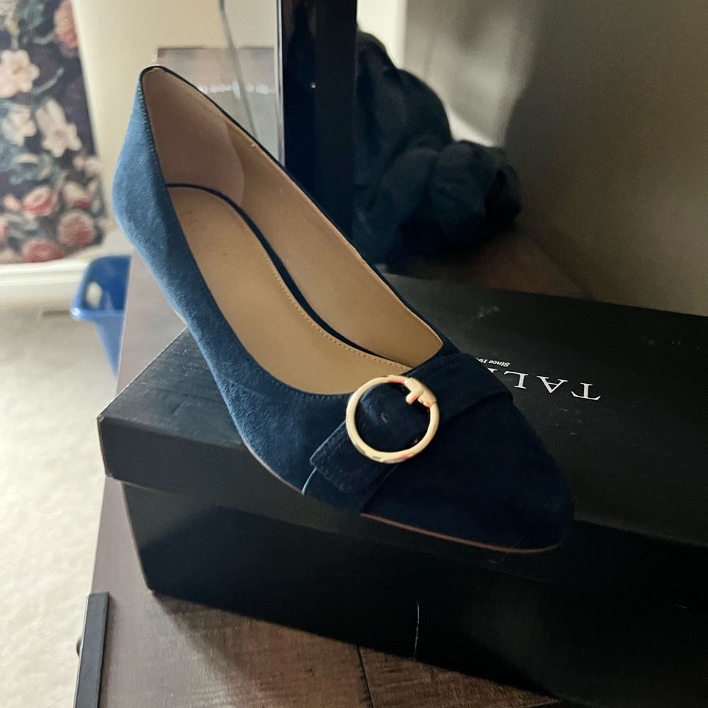 Navy suede shoes